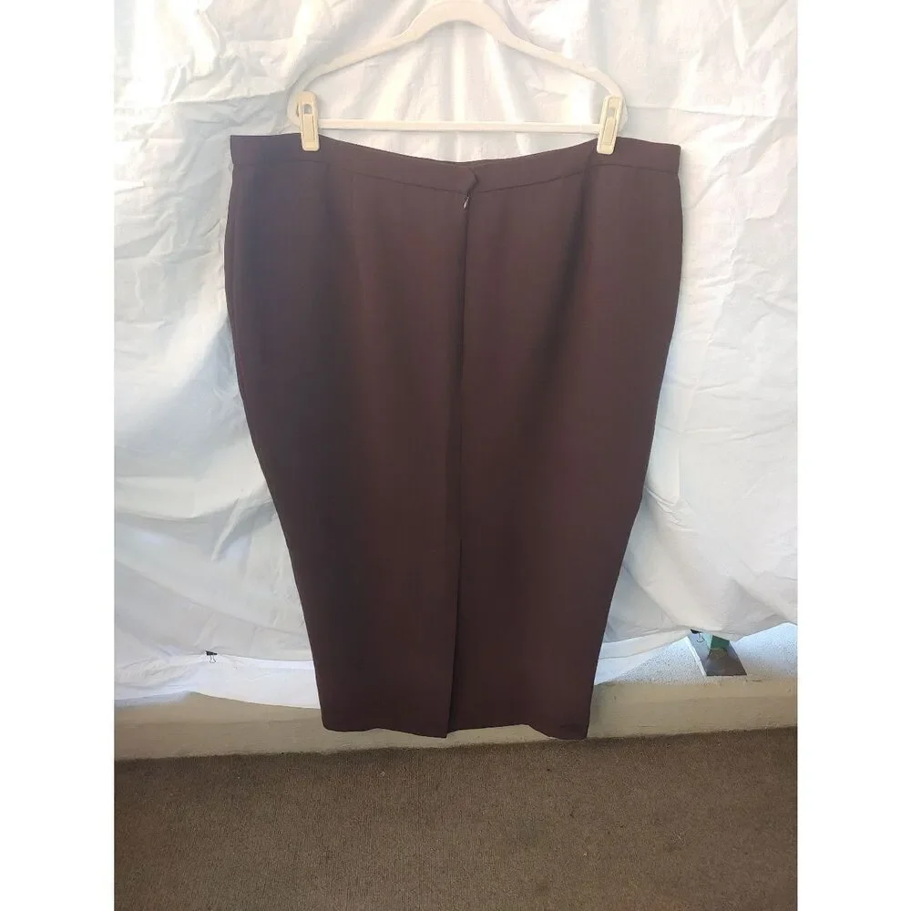 Pan Zai VINTAGE Womens Size 3x Brown Custom Tailored Skirt Suit.